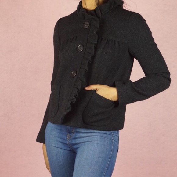J. Crew Luxe Donegal Fiona Ruffle Wool Jacket - Picture 3 of 6